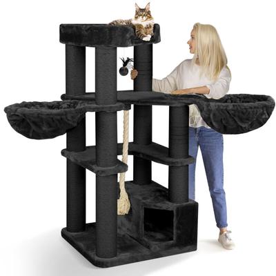 Happypet - Kratzbaum xl stabil 161 cm hoch für große Katzen 47 kg Premium Qualität 12 cm Dicke