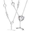 Collier Original en argent Sterling 925 avec des cœurs noués breloque en forme de barre en T pour