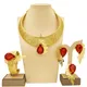 Ensemble de bijoux en Zircon rouge pour femmes Design brésilien pendentif de luxe bijoux de