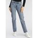 Gerade Jeans LEVI'S "MIDDY STRAIGHT" Gr. 26, Länge 31, blau (light blue used) Damen Jeans Gerade