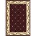 2'x3' Red Machine Woven Hand Carved Fleur De Lis Indoor Accent Rug - 2' x 3' Oval