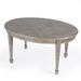 HomeRoots 38" DriftWood Solid And Manufactured Wood Oval Distressed Coffee Table - 20" H x 38" W x 26" D