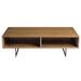 HomeRoots 47" Brown And Black Metal Coffee Table With Two Shelves - 47.25" X 23.63" X 13.78"