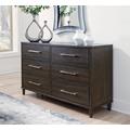 Signature Design by Ashley Wittland 6 Drawer 60" W Double Dresser Wood in Brown | 35.35 H x 60 W x 18 D in | Wayfair B374-31