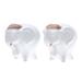 Bungalow Rose Felizio Handmade Calm Elephants In Ceramic Salt & Pepper Shakers (Pair) Ceramic in White | 3.1 H x 2.8 W in | Wayfair