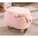 Zoomie Kids Corno 14.17" Wide Pig Storage Ottoman Polyester in Brown/Pink | 14.17 H x 14.17 W x 22.44 D in | Wayfair