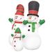 The Holiday Aisle® Inflatable Snowman Family Xmas Decoration w/ LEDs Christmas Lighting in Green/Red/White | 96.1 H x 37.4 W in | Wayfair