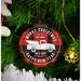 The Holiday Aisle® Merry Christmas Happy New Year Holiday Shaped Ornament Ceramic/Porcelain in Red/White | 2.8 H x 2.8 W x 0.15 D in | Wayfair