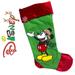 Disney Holiday | Disney Mickey Mouse Corduroy And Velvet Christmas Stocking | Color: Green/Red | Size: 20.5"