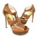 Michael Kors Shoes | Michael Kors Women's Berkley T-Strap Platform Heels Size 9 Tan | Color: Brown | Size: 9