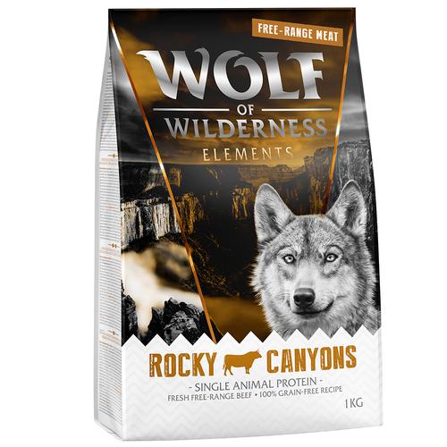 5 x 1 kg Rocky Canyons Freilandrind Wolf of Wilderness Monoprotein getreidefreies Hundefutter...