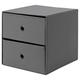 Mini chest with 2 drawers (Grey, 2)