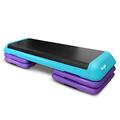 Yes4All NXP1 Adjustable Aerobic Step Platform with 4 Risers – Exercise Step Platform/Aerobic Stepper (Teal/Purple)