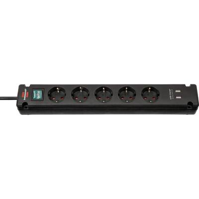 Brennenstuhl 1150660315 Steckdosenleiste mit Schalter 5fach Schwarz Schutzkontakt 1 St. Image