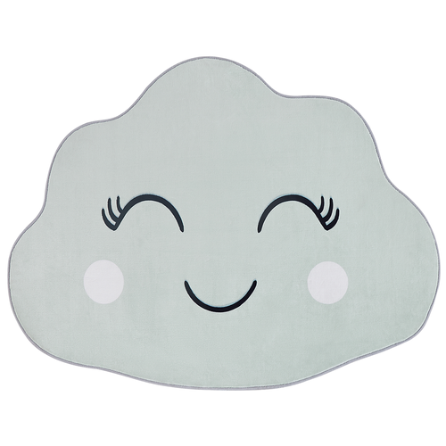 Kinderteppich Mintgrün 90x120 cm Wolkenmotiv Wolkenform Spielteppich für Kinderzimmer