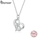 Bamoer – collier avec pendentif en forme de cœur pour femme bijou fin en argent Sterling 925 CZ