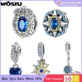 WOSTU – breloque en argent Sterling 925 motif serpent gardien rétro Zircon bleu saphir Bracelet