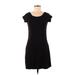 CATHERINE Catherine Malandrino Casual Dress - Shift Scoop Neck Short sleeves: Black Print Dresses - Women's Size Small