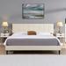 King Size Platform Bed Frame with Fabric Upholstered Headboard