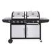 Royal Gourmet 3-Burner Dual Fuel Cabinet Gas and Charcoal Grill Combo,Silver