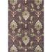 HomeRoots 3'x5' Plum Floral Traditional Accent Rug - 3' x 5' Oval