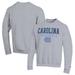 Men's Champion Heather Gray North Carolina Tar Heels Stack Logo Volleyball Powerblend Pullover Sweatshirt