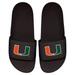 Youth ISlide Black Miami Hurricanes Primary Logo Motto Slide Sandals