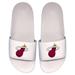 Men's ISlide White Miami Heat Primary Logo Motto Slide Sandals