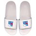 Men's ISlide White New York Rangers Primary Logo Motto Slide Sandals