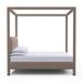 Tandem Arbor Lafayette Poster Bed Upholstered/Genuine Leather | 87 H x 68 W x 87 D in | Wayfair 115-11-QUE-22-ST-KL-PU