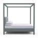 Tandem Arbor Lafayette Poster Bed Upholstered/Genuine Leather | 87 H x 62 W x 82 D in | Wayfair 115-11-FUL-22-ST-KL-HZ