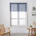 Fashnice Half Window Curtain Decor Kitchen Curtains Rod Pocket Simple Short Valance Semi-sheer Living Room Luxury Tiers Panels Solid Color Home Blue W:29 x H:24