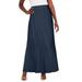 Plus Size Women's Stretch Knit Maxi Skirt by The London Collection in Navy (Size 18/20) Wrinkle Resistant Pull-On Stretch Knit