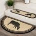 VHC Brands Sawyer Mill Small Jute Half Circle Area Rug Farmhouse Solid Entryway Kitchen Doormat Non Skid Pad 16.5x33 (Cow)