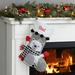 The Holiday Aisle® Check Scarf Polar Bear Character Stocking Polyester in Black/Red/White | 10.5 H x 18 W in | Wayfair