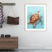 Red Barrel Studio® Ocean Deep Turtle I by Isabelle Z Wood Framed Wall Art Print Paper in Blue/Brown | 41 H x 33 W x 1 D in | Wayfair