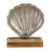 Highland Dunes Metal Seashell Decor - 7" Decorative Silver Shell - Coastal Beach Ocean Decor Metal in Gray | 7 H x 5 W x 3 D in | Wayfair
