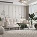 Latitude Run® Velvet Sofa Couch Bed w/ Armrests & 2 Pillows Velvet in White | 30.3 H x 74.4 W x 34.6 D in | Wayfair