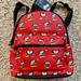 Disney Bags | Disney Mickey & Minnie Mouse All-Over Print Pvc Mini Backpack Red (New) | Color: Red | Size: Os