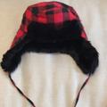 J. Crew Accessories | Bundle 5/$25- J. Crew Red And Black Fur Trapper Hat | Color: Black/Red | Size: Os