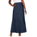 Plus Size Women's Stretch Knit Maxi Skirt by The London Collection in Navy (Size 30/32) Wrinkle Resistant Pull-On Stretch Knit