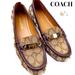 Coach Shoes | Coach Signature Monogram Loafers Flats 6.5 M Golden Metallic Logo. | Color: Brown/Gold | Size: 6.5