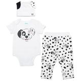 Disney Classics Patch Newborn Baby Boys Bodysuit Pants and Hat 3 Piece Outfit Set White 0-3 Months