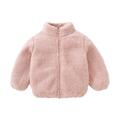 Toddler Girls Boys Fleece Jacket Zip Up Coat Windproof Warm Winter Hoodies Plush Jacket Thicken Outwear