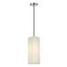 Aspen Creative 61092-1 Adjustable One-Light Hanging Mini Pendant Ceiling Light Transitional Design in Satin Nickel Finish Off White Shade 6 wide