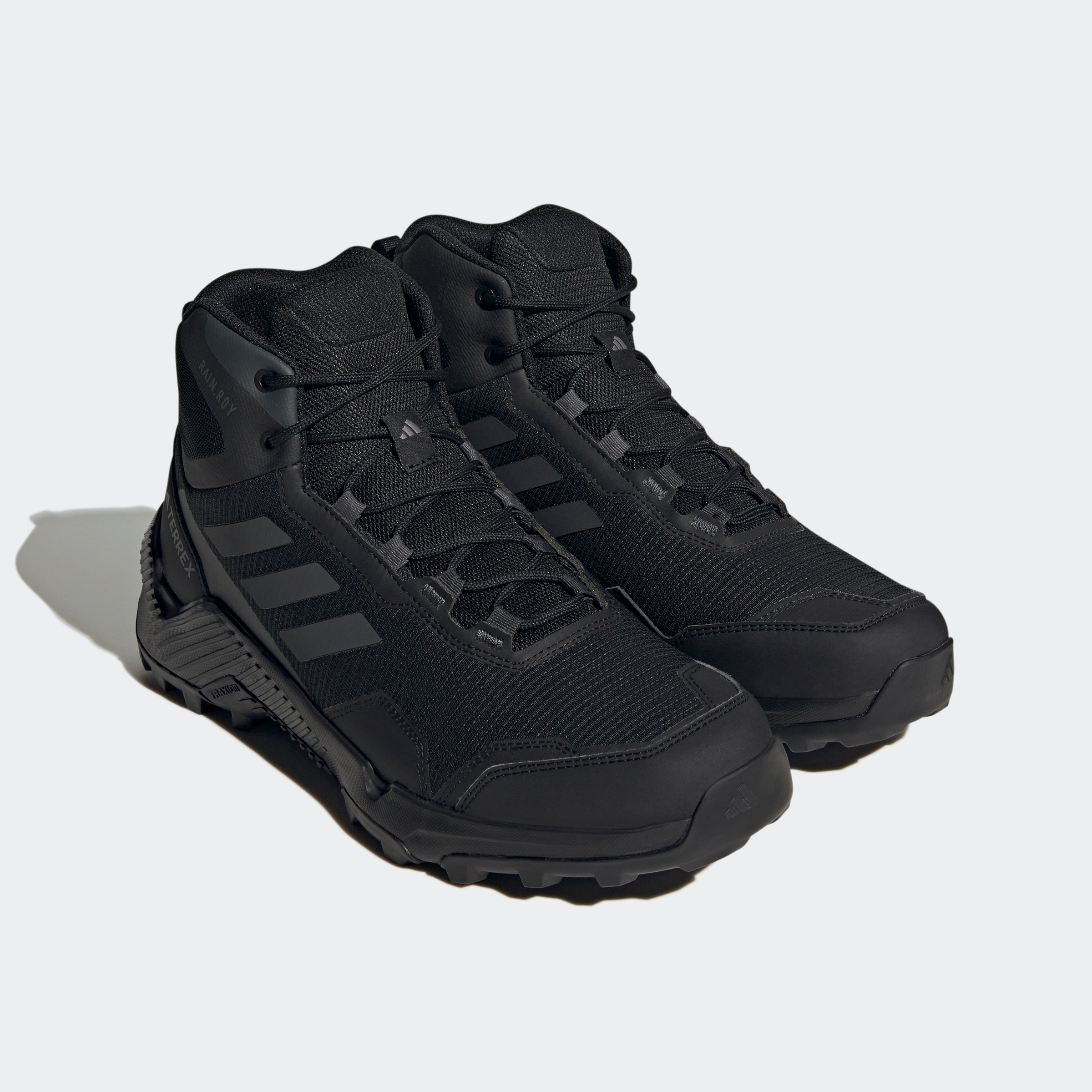 Wanderschuh ADIDAS TERREX "EASTRAIL 2.0 MID RAIN.RDY", Herren, Gr. 47, schwarz (core schwarz, carbon, grau five), Synthetik, Textil, Schuhe Wanderschuh, wasserdicht, Topseller