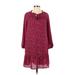 Old Navy Casual Dress - Shift Tie Neck 3/4 sleeves: Burgundy Dresses - Women's Size X-Small