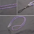 Long collier en perles pour accrocher un téléphone mobile lanière porte-clefs support