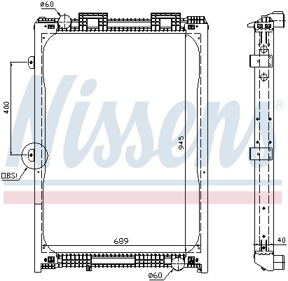 NISSENS Kühler, Motorkühlung Universal ohne Dichtung für MAN 81061019438 81061016407 81061016438 62870A Image