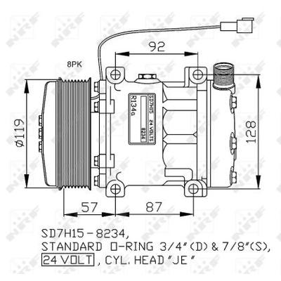 NRF Kompressor, Klimaanlage Universal 24V 32807G Image